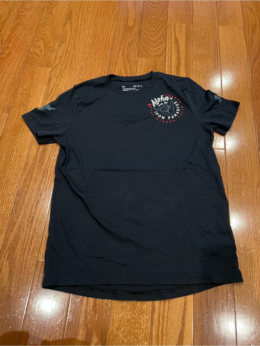 Boys Under Armour Project Rock Aloha Iron Paradise Shirt Activewear Gym Medium M